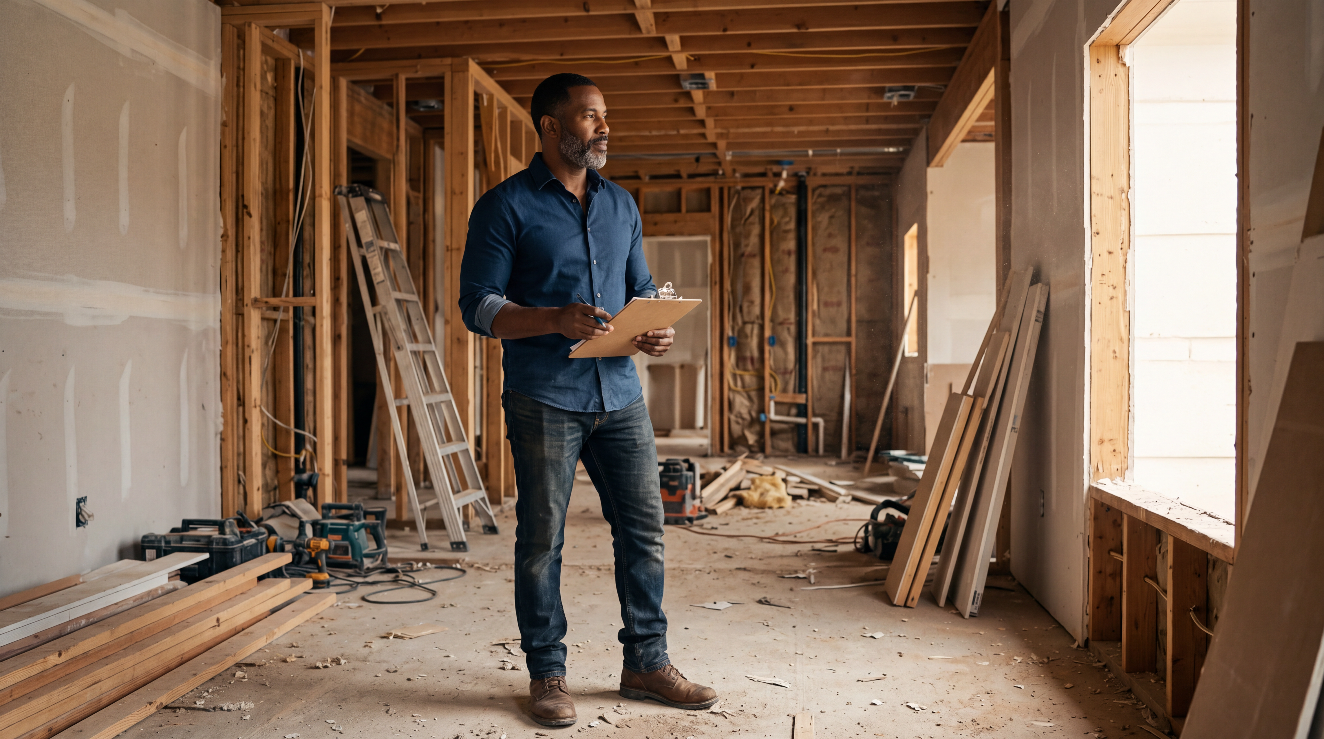 Real estate investor reviewing a property